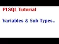Tutorial 2 PLSQL Variables SubTypes Tutorial