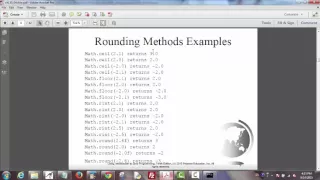 Java Math functions and Strings