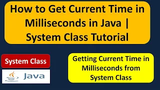 How to Get Current Time in Milliseconds in Java System Class Tutorial Java Tutorial