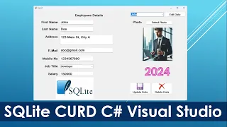SQLite curd C SQLite insert update delete data Source Code visual studio 2024