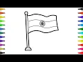 Indian Flag Drawing Coloring and Painting for Kids