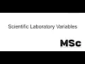 Scientific Laboratory Variables
