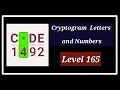 Cryptogram Level 165 Letters and Numbers