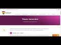 Thesis Statement Using a thesis generator to brainstorm