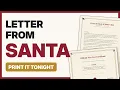 Letter from Santa Template Print a Personalized Santa Letter Nice List Certificate Tonight