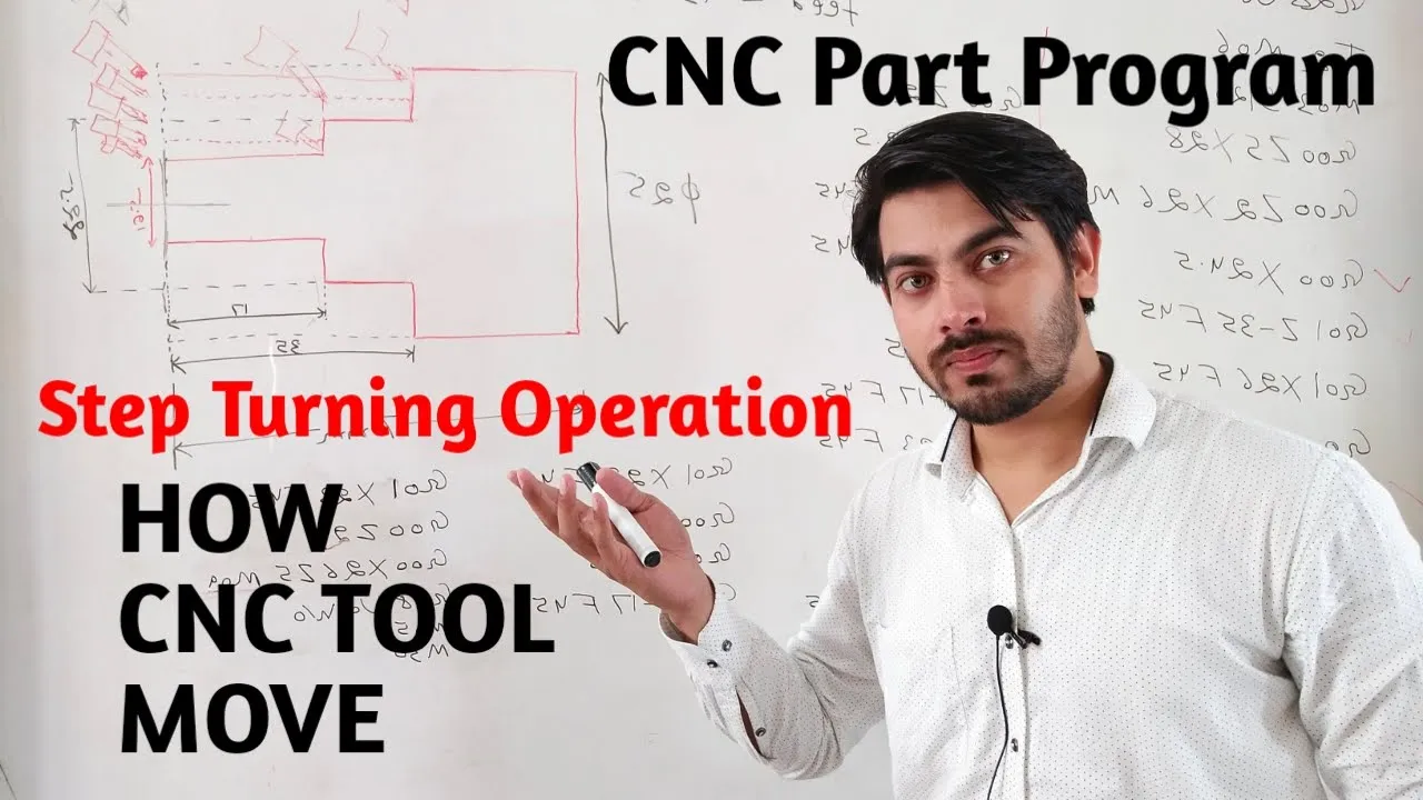 Step Turning program Hindi | CNC Machine Co ordinate, CNC Tool movement | CNC Step Turning program