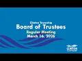 Clinton Township Board of Trustees Meeting - March 16 2026
