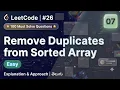LeetCode 26 Remove Duplicates from Sorted Array Brute Force Optimal Dry Run
