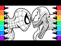 Coloring Spiderman vs Venom Full Fight Superhero Coloring Pages