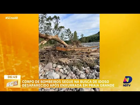 Buscas continuam para localizar idoso desaparecido após enxurrada em Praia Grande