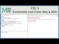 CSS 3 Comments and Color - Hex and RGB