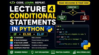 LECTURE 4 - CONDITIONAL STATEMENTS IN PYTHON