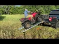 84 Haul Master Harbor Freight Ramps Set up Loading and Unloading an ATV in a F-150 with a BAKflip