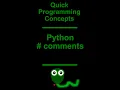 Python Programming comments