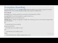 Part 7 Exception handling