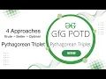 Pythagorean Triplet GfG POTD 25-05-2025 GfG Problem of the day GeeksforGeeks