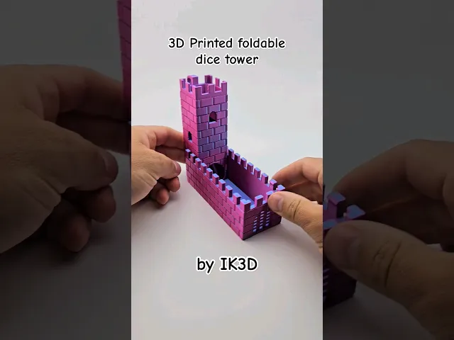 Foldable Watchtower Dice Tower / Print In Place / No Supports video thumbnail