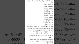 الزيادات الجديدة في الراتب الشهري حسب كل صنف2023 