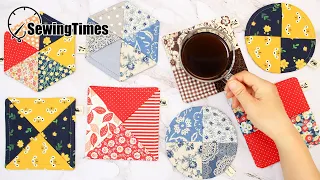 Download DIY EASY COASTERS 4TYPE for beginner | Home Deco \u0026 Sewing Gifts Ideas [sewingtimes] MP3