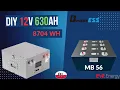 Lagu 🔋 DIY magazyn energii 12V 630Ah | Ogniwa EVE MB56 + JK BMS 200A | Test 2500W  LiFePo4 zrób sam