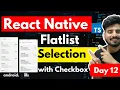 React Native Flatlist Selection with Checkbox - Day 12 In Hindi Engineer Codewala