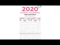 Free Printable Year 2020 Calendar - Wiki-Calendar Com