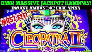 OMG HOW MUCH DID WE WIN MASSIVE JACKPOT HANDPAY ON CLEOPATRA 2 SLOT CLEO 2 SUPER RARE RETRIGGERS