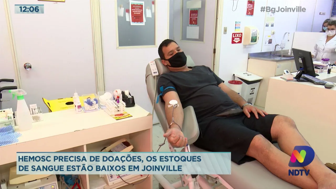 Hemosc precisa de doações, os estoques de sangue estão baixos em Joinville