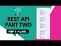 REST API PHP MySQL PART TWO