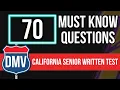 California DMV Senior Written Test 2026 70 Must Know Questions