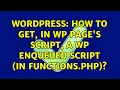 Wordpress How to get in WP page s script a wp enqueued script in Functions php