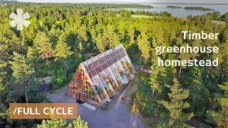 He dreamed of self-feeding solar house. So he built A-frame greenhouse home