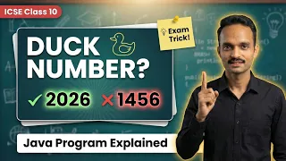 Duck Number Program in Java Important Question ICSE Class 10 Boards 2026 Computer Applications