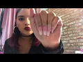 Acrylic Nails Tutorial Full Set Matte Red Coffin Nails With Bling