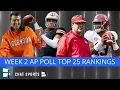 AP Poll College Football Top 25 Rankings For Week 2