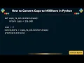 How to Convert Cups to Milliliters in Python