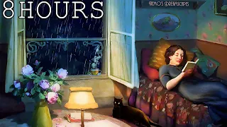 let the window open, I want to hear the rain 💧🪟 | oldies playing in another room, wind chimes ASMR