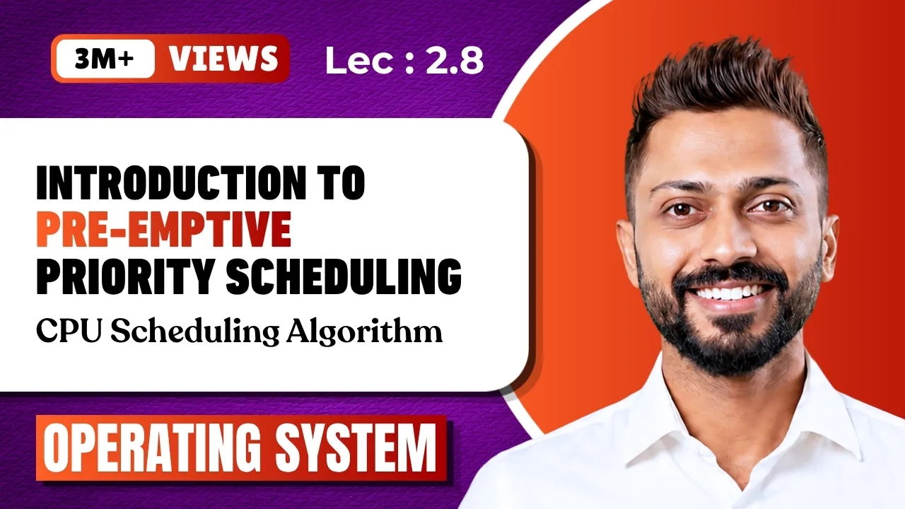 L-2.8: Pre-emptive Priority Scheduling Algorithm with Example | Operating System - YouTube thumbnail