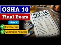 OSHA 10 Final Exam Answers 2024 OSHA Construction Questions Answers Part 2