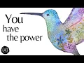 Watercolor like this and your mood will improve - Paint and doodle a colorful whimsical hummingbird