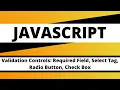 JAVASCRIPT Validation Controls Required Field Select Tag Radio Button Check Box