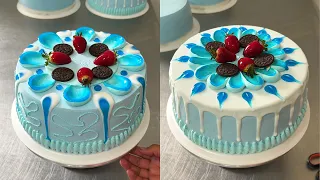 tutorial para decorar tortas con jalea combinado con crema sencillo y facil