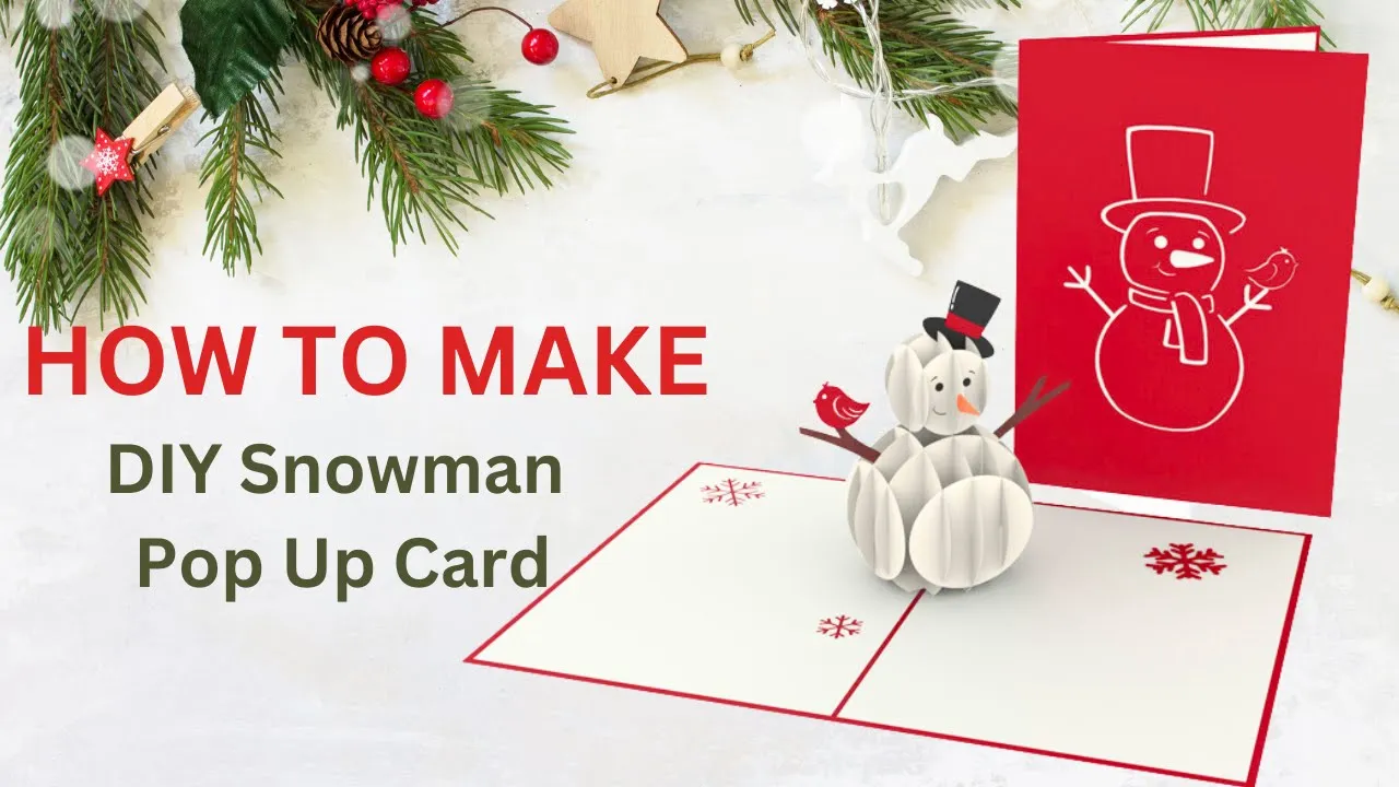 Christmas Snowman Pop Up Card SVG Template
