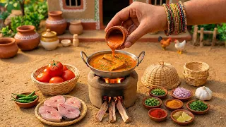 Special Malvani Fish Curry Recipe at Home 🥘🐟 Satisfying Masala Curry Food ASMR 😋 Tini Foodkey