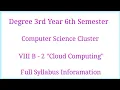 Degree 3rd Year 6th Semester Computer Science Cluster Paper VIIIB-2 Cloud Computing Syllabus TTW