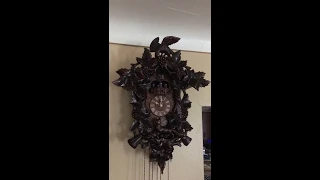 August Schwer Fox and Grape 8 day cuckoo clock