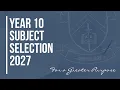 Year 10 Subject Selection 2027 - for Year 9 2026