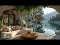 Download Lagu Tranquil Jazz By The Lake | Positive Jazz Melodies In Cliff side Cafe Porch For Working, Relaxing