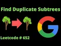 FIND DUPLICATE SUBTREES LEETCODE 652 PYTHON DFS SOLUTION