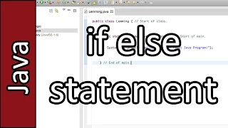 if else Statement - Java Programming Tutorial PC Mac 2015